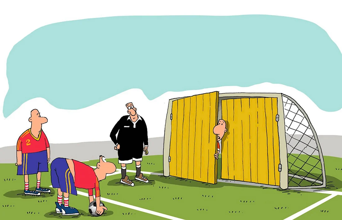 Карикатура футбол. Анекдот в картинке