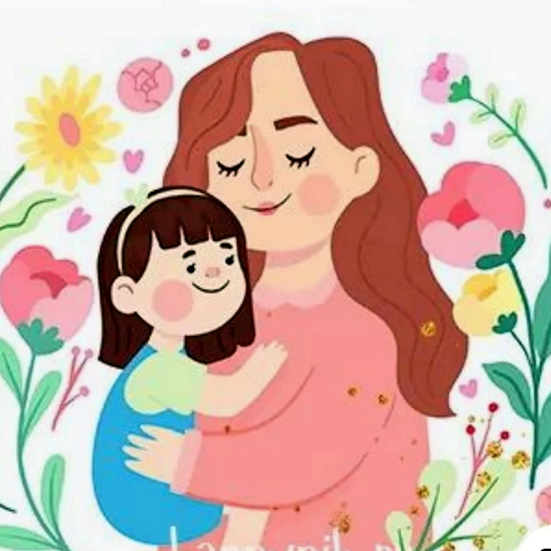Рисунок ко Дню матери. Открытка на праздник