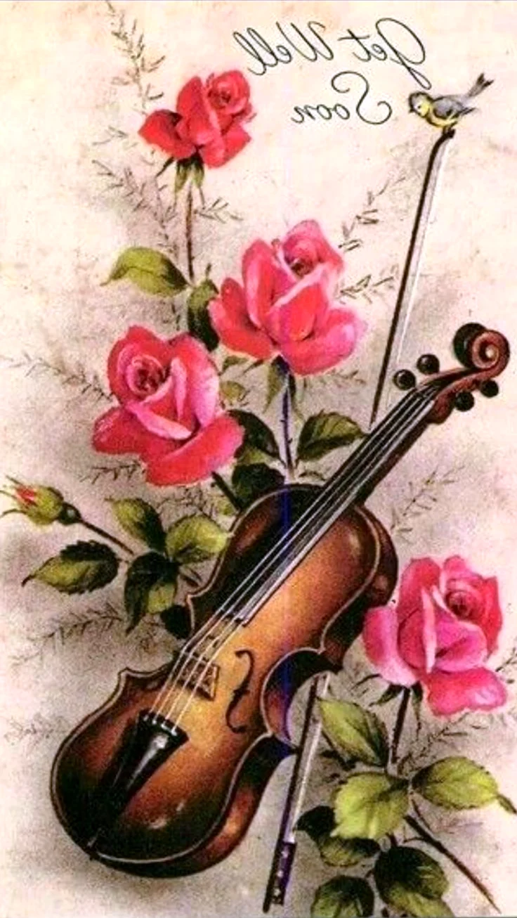Винтажная скрипка. Красивая картинка